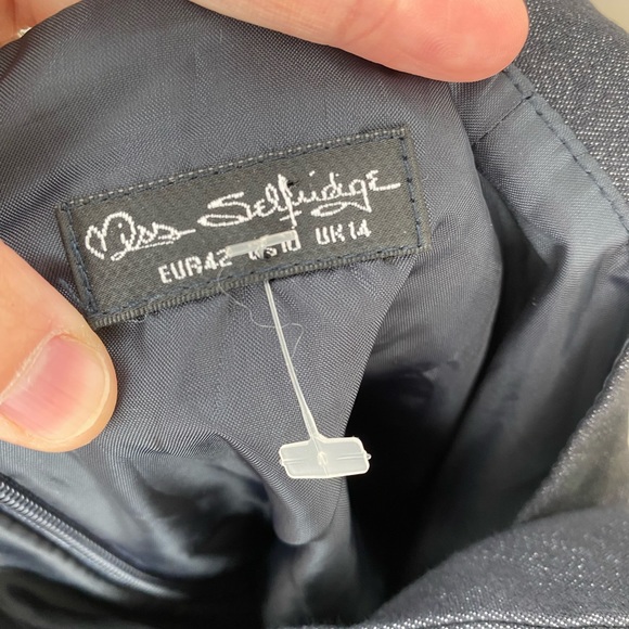 Miss Selfridge navy blue jumpsuit with gold button details size 8 - Picture 4 of 10